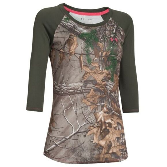Under Armour Women's HeatGear Realtree® Camo Tech 3/4 Sleeve Tee - Picture 1 of 16